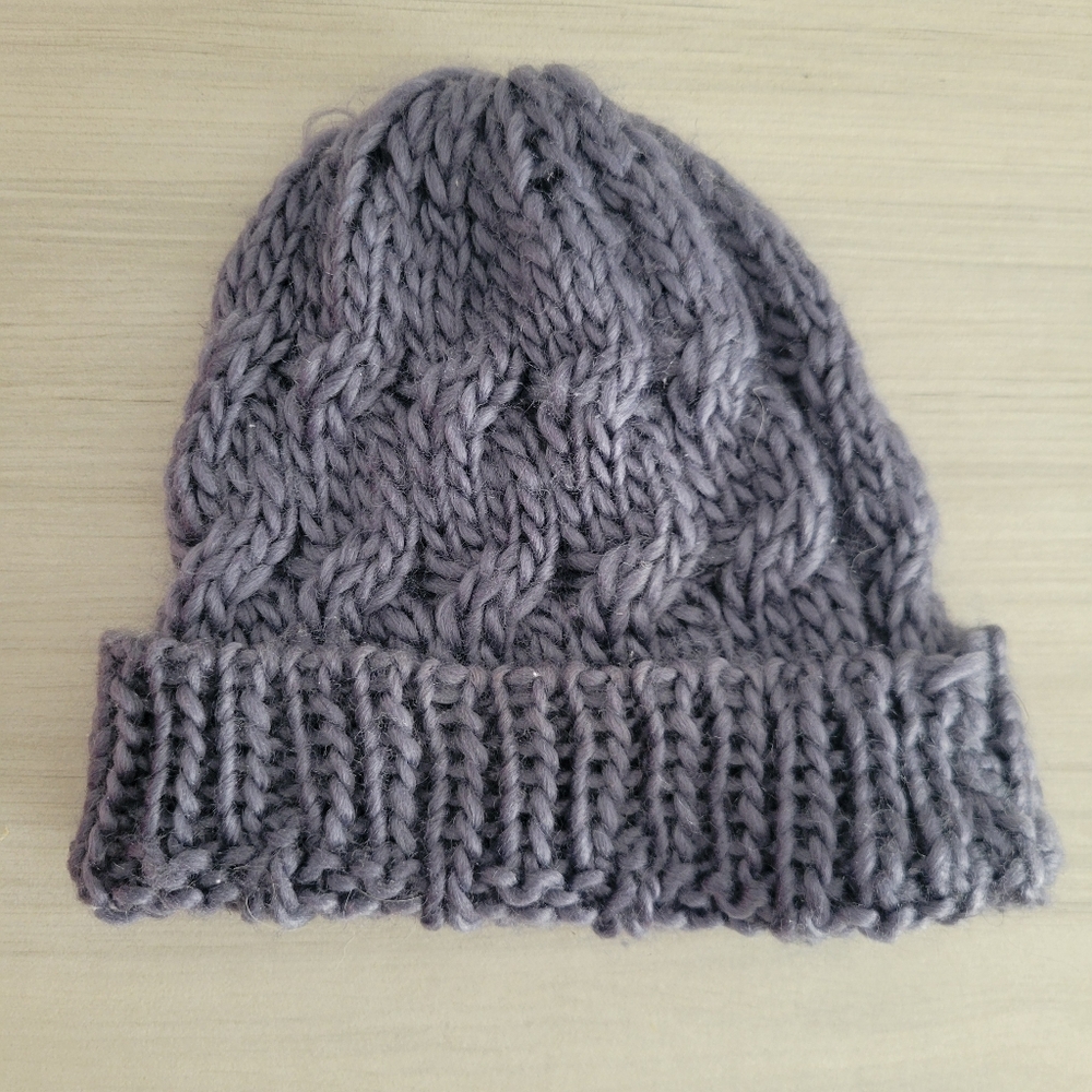 Gray Knit Hat Handmade Brand New Beanie Keeps Head Warm